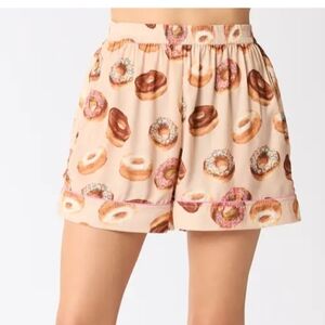 Peach Love California Donut Pastel Print Sleep Lounge Shorts Sz.L New Trendy